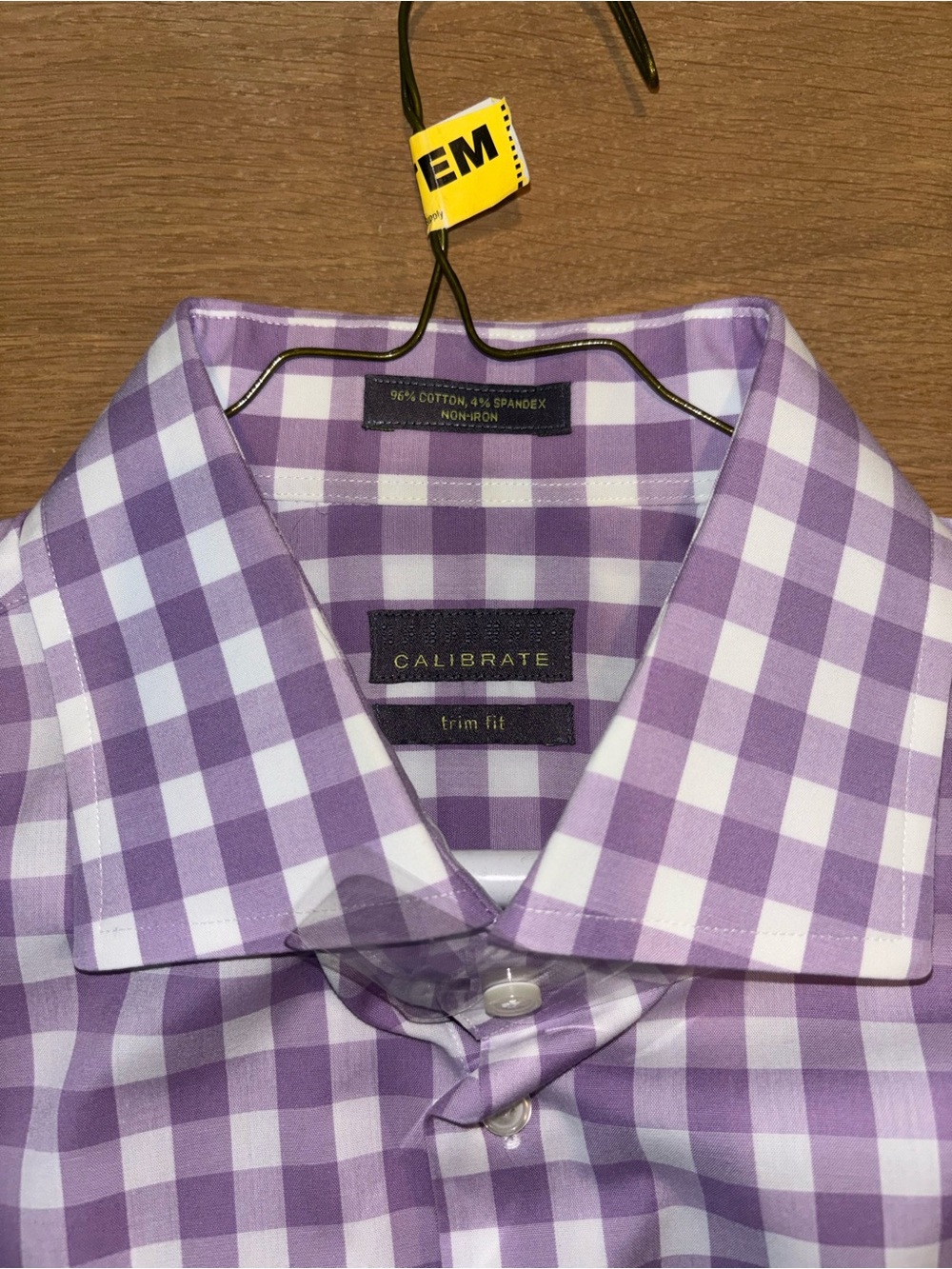 Calibrate Trim Fit Men's Purple Checkered Dress Shirt
